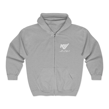 Minimal 'W' Logo Full-Zip Hoodie — Small Chest Graphic