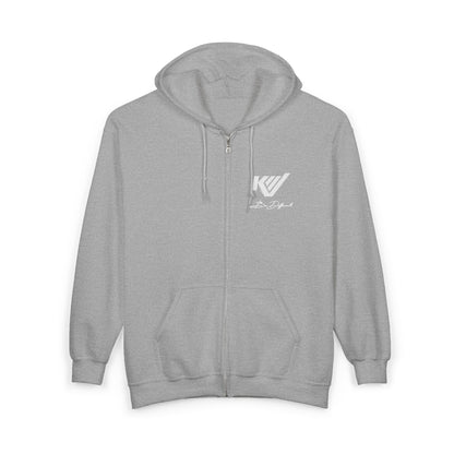 Minimal 'W' Logo Full-Zip Hoodie — Small Chest Graphic